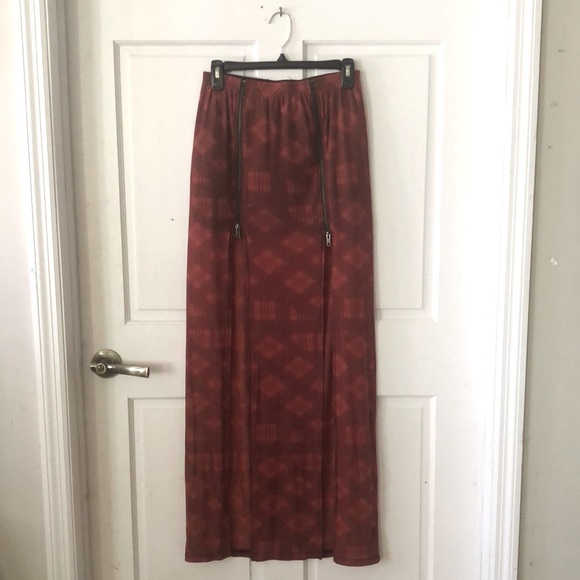 Evil Twin double zip panel skirt goth grunge hi/lo plaid red - Picture 1 of 4